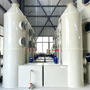 PP/PPH packed bed wet scrubber for industrial acid gas absorption and odor pre-treatment
