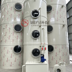 PP/PPH packed bed wet scrubber for industrial acid gas absorption and odor pre-treatment