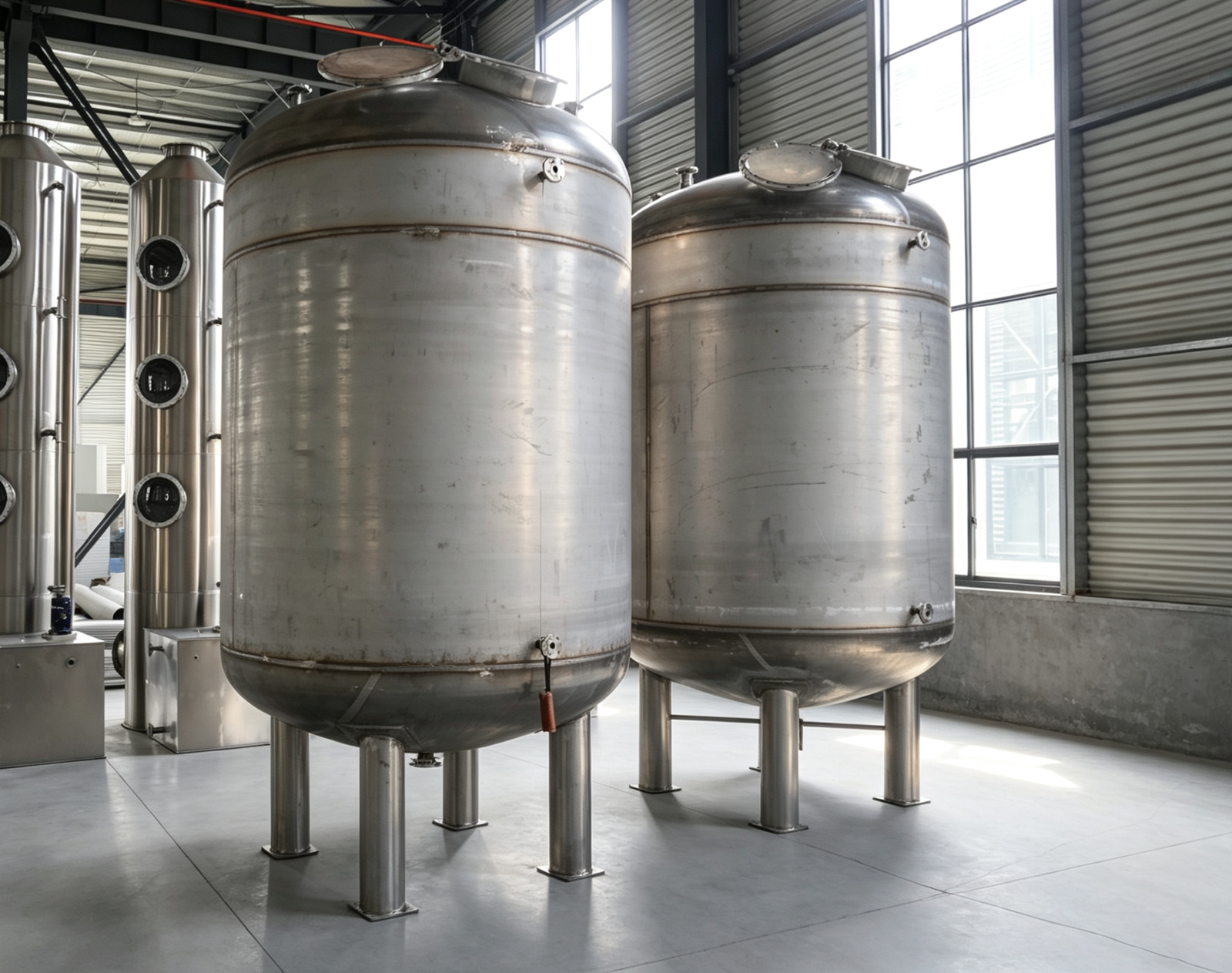 Stainless steel storage tank in SS304 / SS316L / duplex — hygienic, high temp & pressure. For water, food, pharma and mild chemicals.