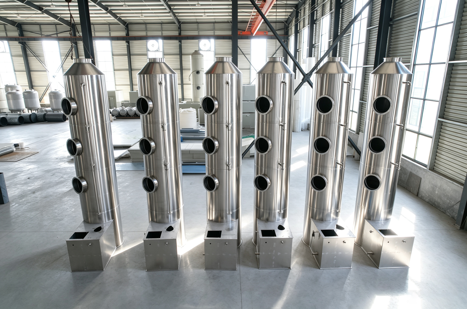 stainless steel scrubber, SS304 scrubber, SS316L scrubber, high temp wet scrubber, sanitary gas scrubber