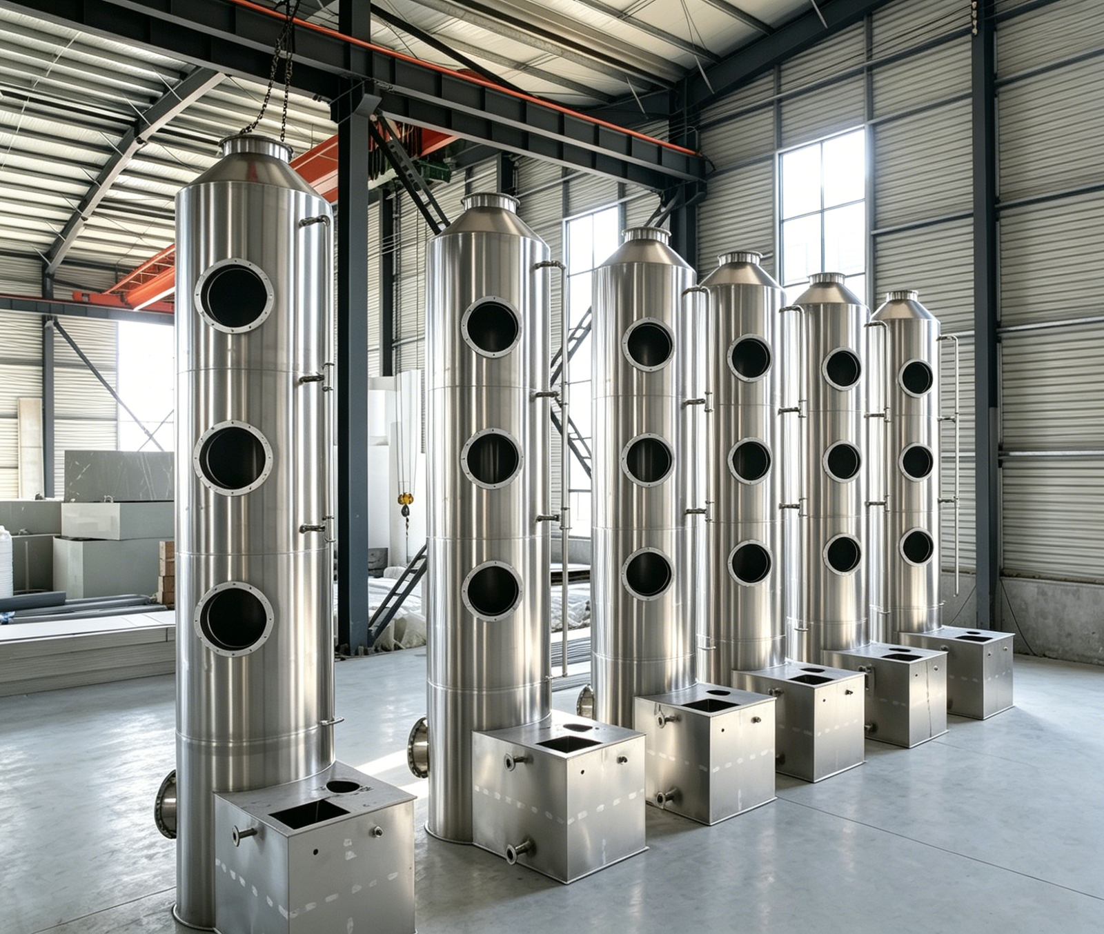 stainless steel scrubber, SS304 scrubber, SS316L scrubber, high temp wet scrubber, sanitary gas scrubber